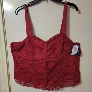 torrid Crimson Lace Longline Bustier Top